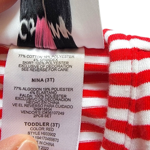 Toddler Girl Christmas Outfit Counting Daisies Dress Set Size 3T - Picture 5 of 11